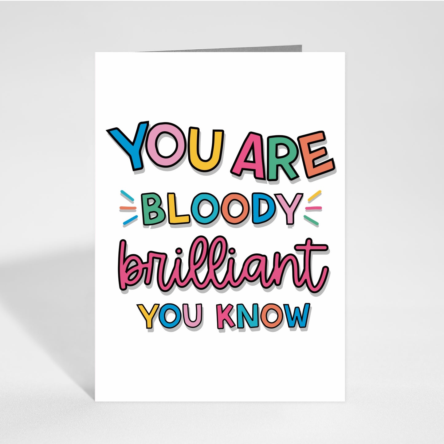 'Bloody Brilliant' Greeting Card Inside: An image highlighting the blank interior of the card, ready for your personal touch. Uncoated inside for handwritten messages.
