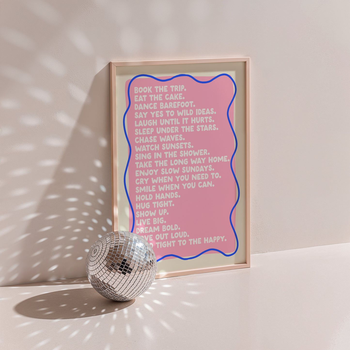 Hold Tight to the Happy – Life Advice Print (Two Colourways)
