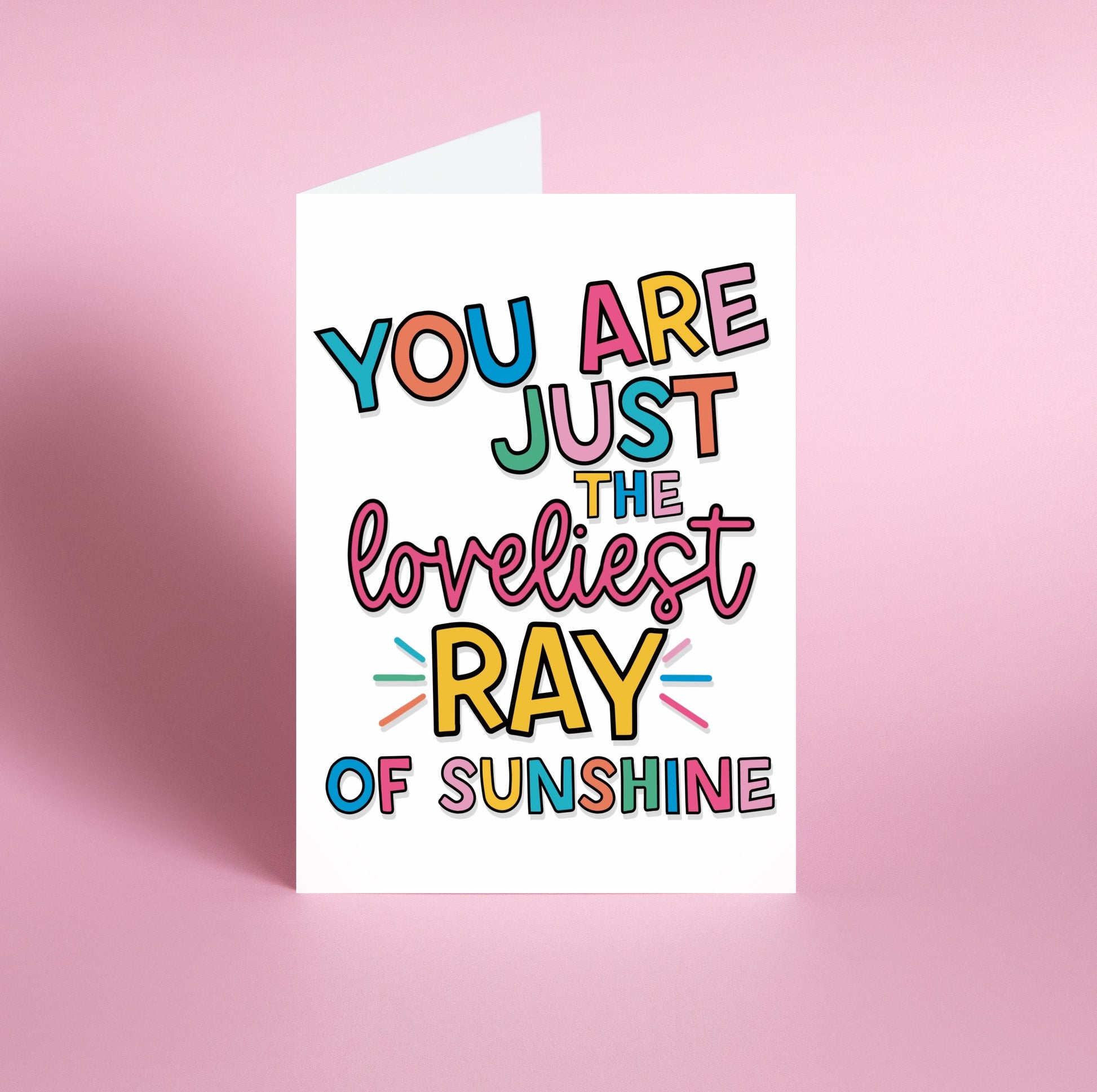'Ray of Sunshine' Greeting Card Inside: A visual showcasing the blank interior of the card, ready for your personal touch. Uncoated inside for handwritten sentiments.